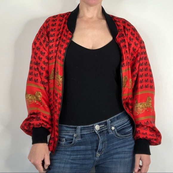 Vintage Mighty Red Satinlike Bomber - Picture 7 of 7